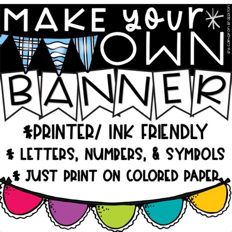 Create Your Own Banner Template Sign Bunting INK FRIENDLY | Made By ...