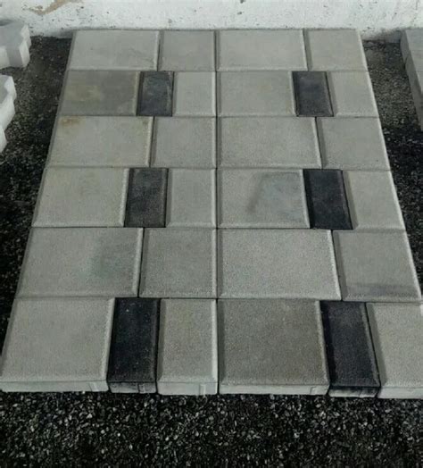 Sm Designtech Rectangular Black And Grey Concrete Paver Block