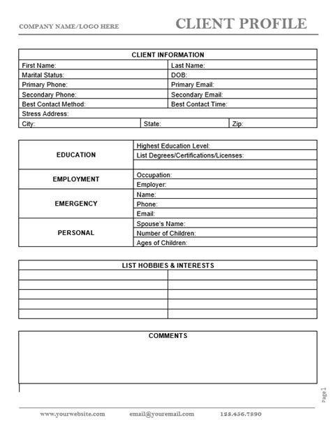 Printable Coaching Form Template