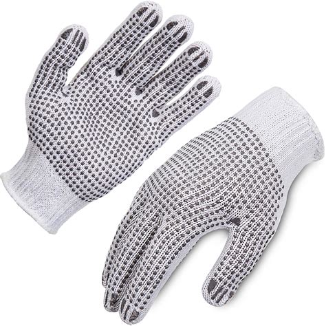 Knitted Polycotton Glove With Double Sided Pvc Dots Pair Of