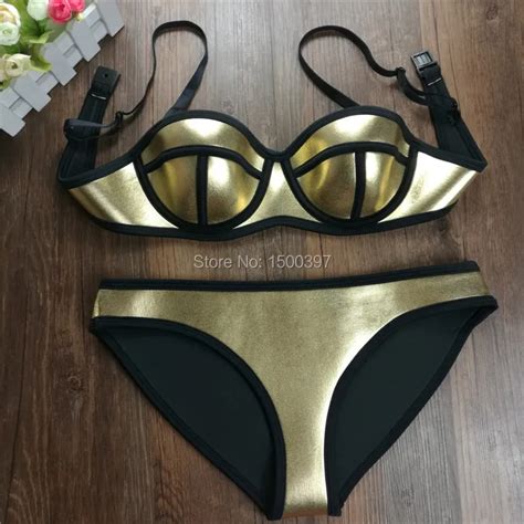 Brand Push Up Neoprene Bikini Triangle Neoprene Swimwear High