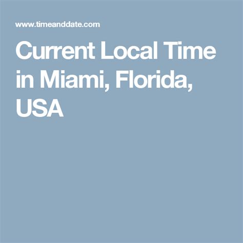 Current Local Time in Miami, Florida, USA Miami Weather, Port Au Prince ...