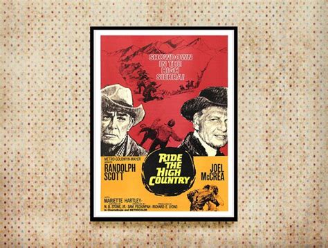 Reprint Of The Vintage 1962 Movie Poster - Ride The High Country – Poster | Canvas Wall Art ...