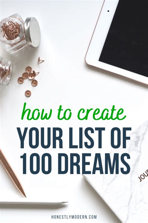 How To Create A List Of 100 Dreams Honestly Modern