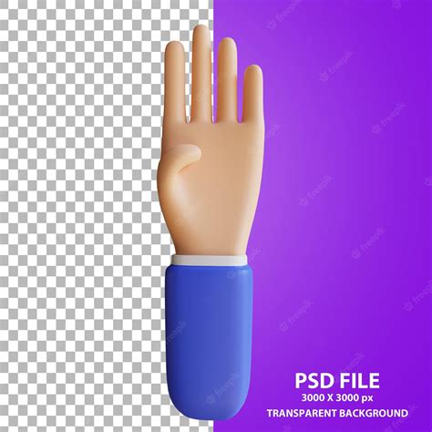 Premium Psd Cartoon Hand Posing 4 Fingers 3d Rendering