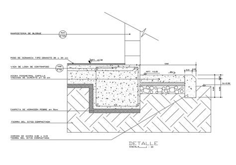 Pedestal Perimeter Side Walk Constructive Structure Details Dwg File