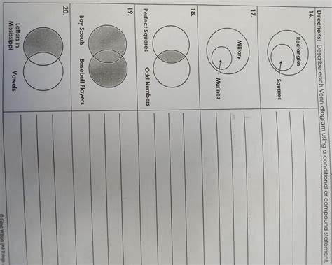 Free Describe Each Venn Diagram Using A Conditional Or Compound