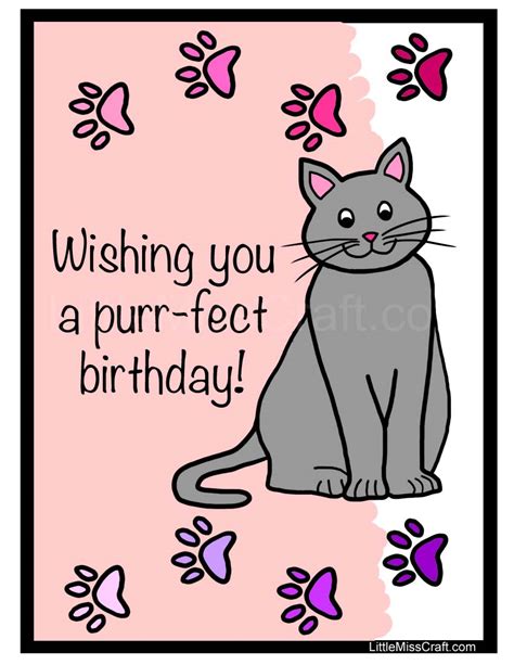 Free Cat Birthday Printables Printable Templates