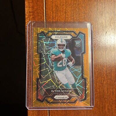 2023 Panini Prizm DEVON ACHANE Orange Lazer RC Rookie Dolphins Devon