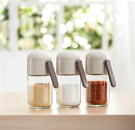 Buy Searabbit Salt And Pepper Shakers Precise Quantitative Seasoning Glass Bottle Dispenser 0