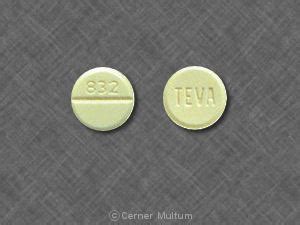 TEVA 832 Pill Yellow Round 8mm Pill Identifier