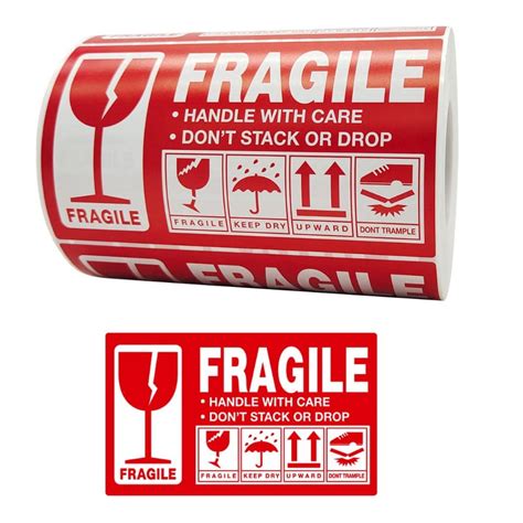 Genema Pcs Fragile Stickers Warning Label Sticker Handle With Care