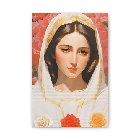 Our Lady Mystical Rose Art Print Virgin Mary Room Decor Catholic Art