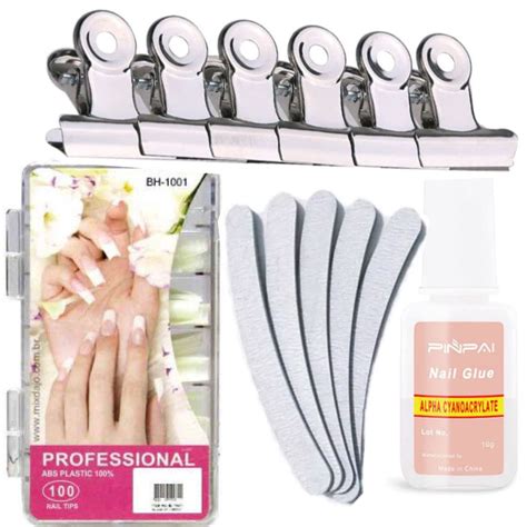 Kit Unhas Posti A Lixa Para Unha De Gel Tips Presilha C Submarino