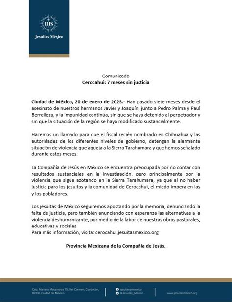 Signa Lab ITESO On Twitter Comunicado De Jesuitas Mexico Hacemos Un