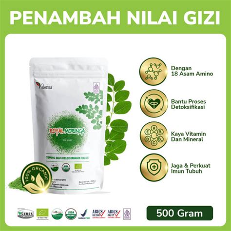 Jual KELORINA ROYAL MORINGA POWDER Tepung Daun Kelor Halus 250