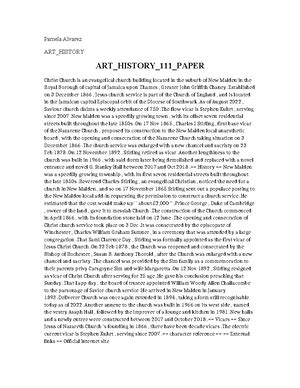 ART History 111 Journal Della Steffens ART HISTORY ART HISTORY 111