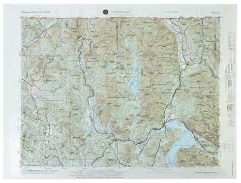 Sandpoint USGS Regional 3D Raised Relief Map Relief Map Map Three