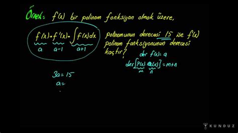 İntegral Alma Kuralları Konu Anlatımı Videolu Örnek Soru Çözümü Kunduz