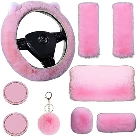 Amazon Pack Cute Bear Fluffy Steering Wheel Cover For Women