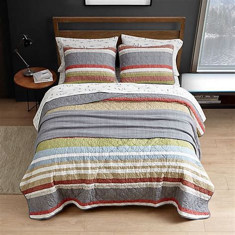 Eddie Bauer® Salmon Ladder Stripe Reversible Quilt Set In Blue Bed Bath And Beyond Cotton