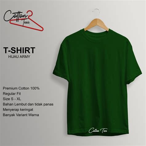 Detail Gambar Kaos Polos Hijau Army Koleksi Nomer 11