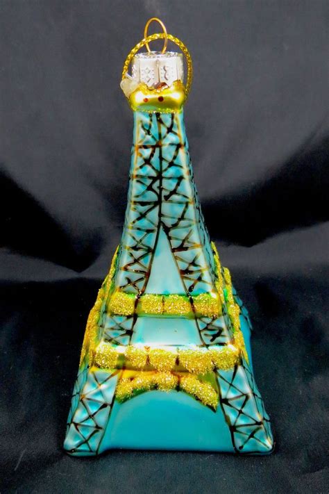 Eiffel Tower Paris Christmas Ornament Blown Glass Christmas In Paris