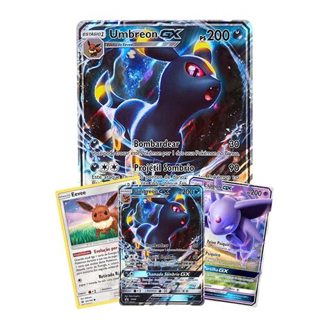 Jogo de Cartas Pokemon Box Coleção Premium Umbreon Espeon GX