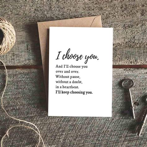 I Choose You Anniversary Card Wedding Card The Anastasia Co