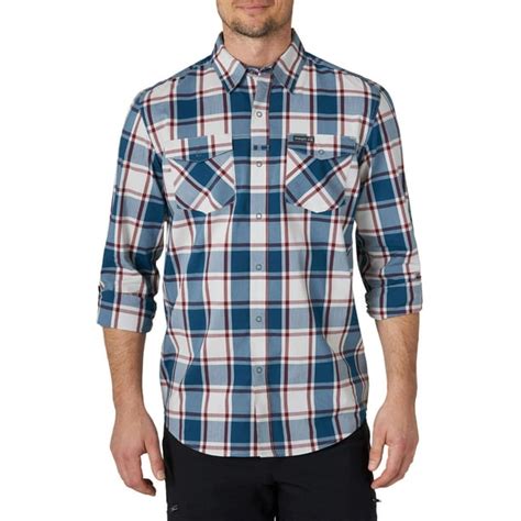 Wrangler Wrangler Mens Long Sleeve Plaid Outdoor Utility Shirt