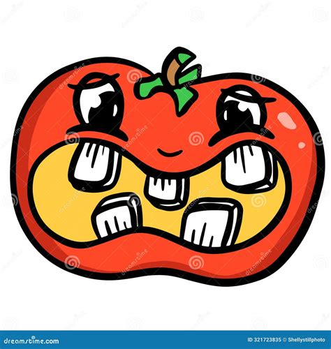 Funny Cartoon Character Tomato Illustration Logo Or Mascot Vector Stock