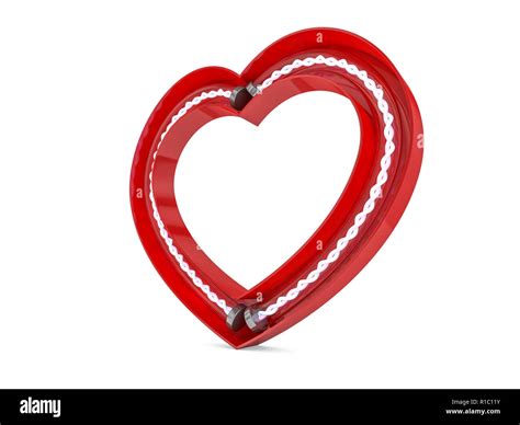 Heart Shaped Glossy Plastic Isolated On White 3d Rendering Stock Photo