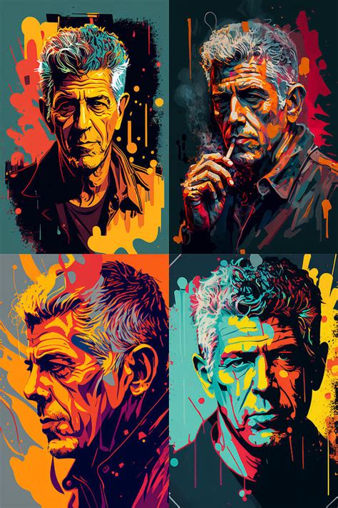 Anthony Bourdain Oil Painting Pop Art By Asar Studios Painting By