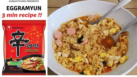 Egg Ramyun Ramen Noodles Recipe Korean Shin Ramyun Fast And Easy