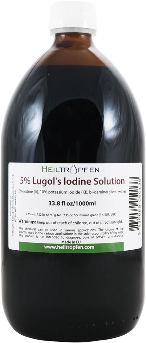 Lugols Iodine Solution 338 Oz 1000 Ml 15 Lugols Liquid