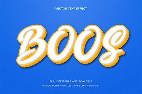 Boos D Generador De Efectos De Texto Arte De Letras Vector Premium