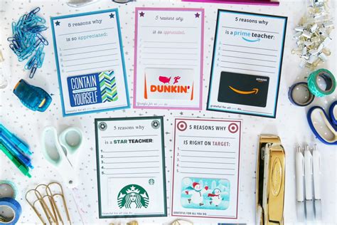 Starbucks Teacher Gifts (with Free Printables Gift Card Holder!)