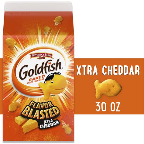 Goldfish Flavor Blasted Xtra Cheddar Cheese Crackers Baked Snack