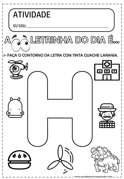 Atividade Letra H Educação Infantil 4 Anos