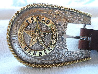 Rare Texas Ranger Handtooled Belt Buckle, Signed & Numbered | #526179937