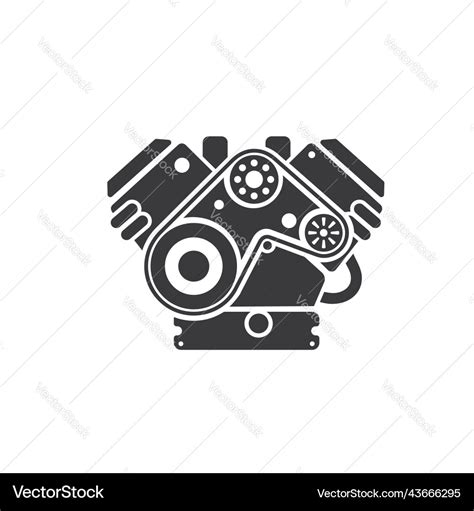 Vehicle Internal Combustion Engine Isolated Motor Vector Image