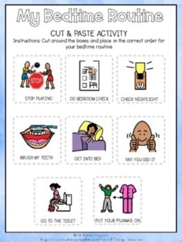 My Bedtime Routine Activity Worksheet Visual Supports For Bedtime