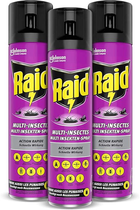 RAID AÉROSOL MULTI INSECTES 400 ML X 3 Amazon fr Epicerie