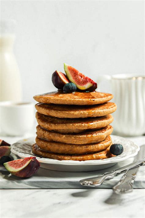 Vegan Oat Flour Pancakes No Banana Running On Real Food