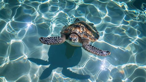 Sea Turtle In Water Ocean Wildlife Photography Swimming Turtle