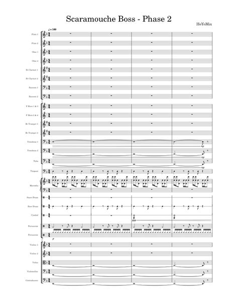 Scaramouche Boss Battle Theme Phase Ii Orchestral Arrangement Sheet Music For Trombone Tuba