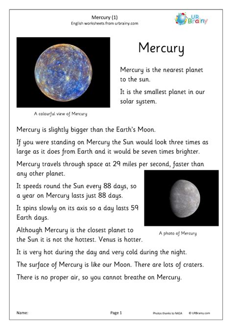 Information About Mercury The Planet