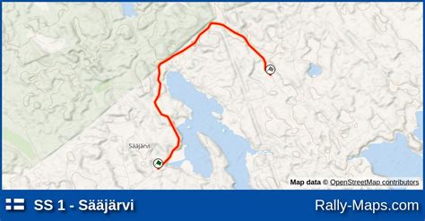 SS 1 Sääjärvi stage map Black Rocket ralli 2007 Rally Maps