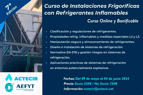 Curso De Instalaciones Frigorificas Con Refrigerantes Inflamables