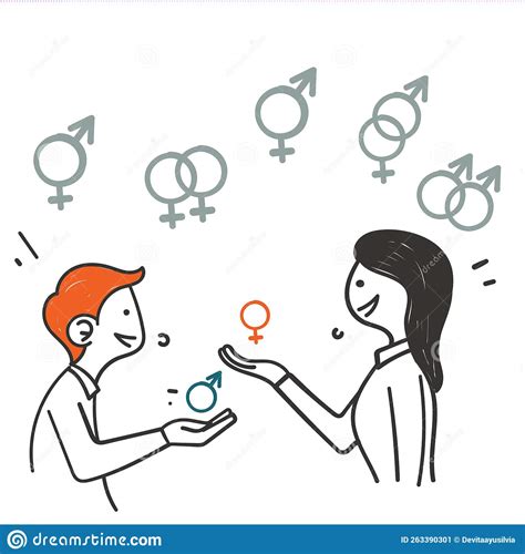 Hand Drawn Doodle Simple Set Of Gender Related Illustration Stock